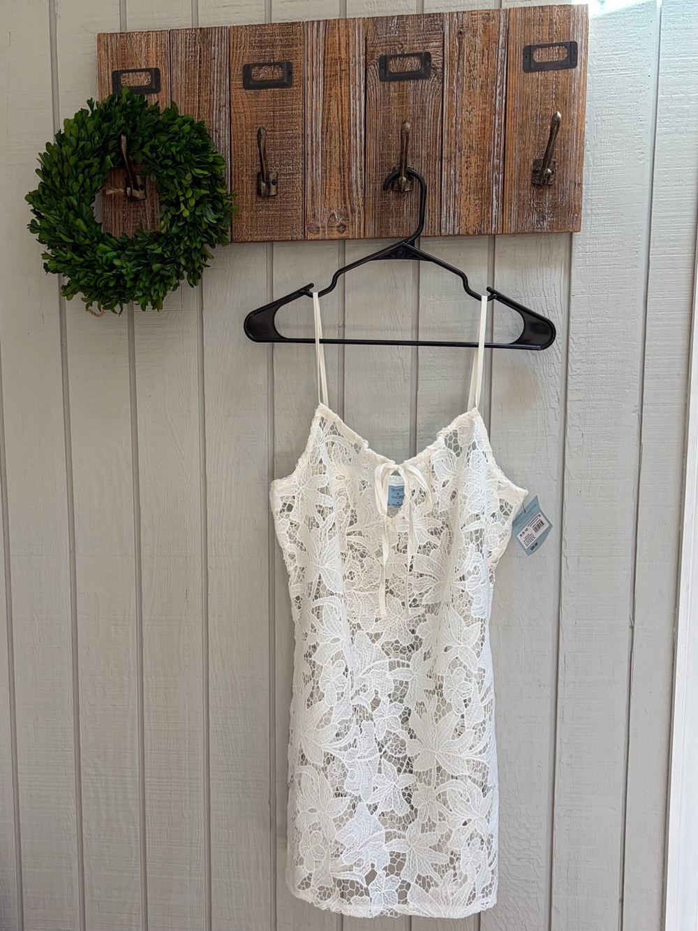 Shade & Shore NWTs White Crochet Swim Coverup Slip